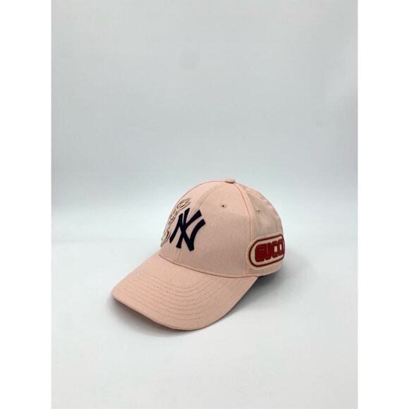 Gucci X MLB NY Yankees Pink Embroidered Rabbit Baseball Cap Adjustable main image 9